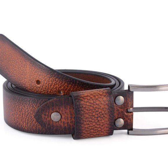 Belt For Men Vintage Cheetah Natural Milled Full Grain Leather :Get Personalized - Picture 6 of 15